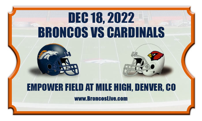 Denver Broncos vs Arizona Cardinals Football Tickets | 12/18/22